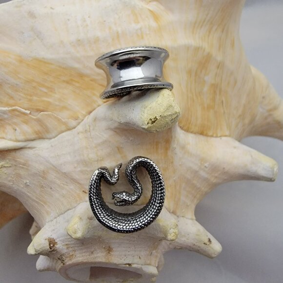 Stainles steel snake ear saddle light platform plug PAIR NWT 14mm 9/16 - Picture 2 of 3